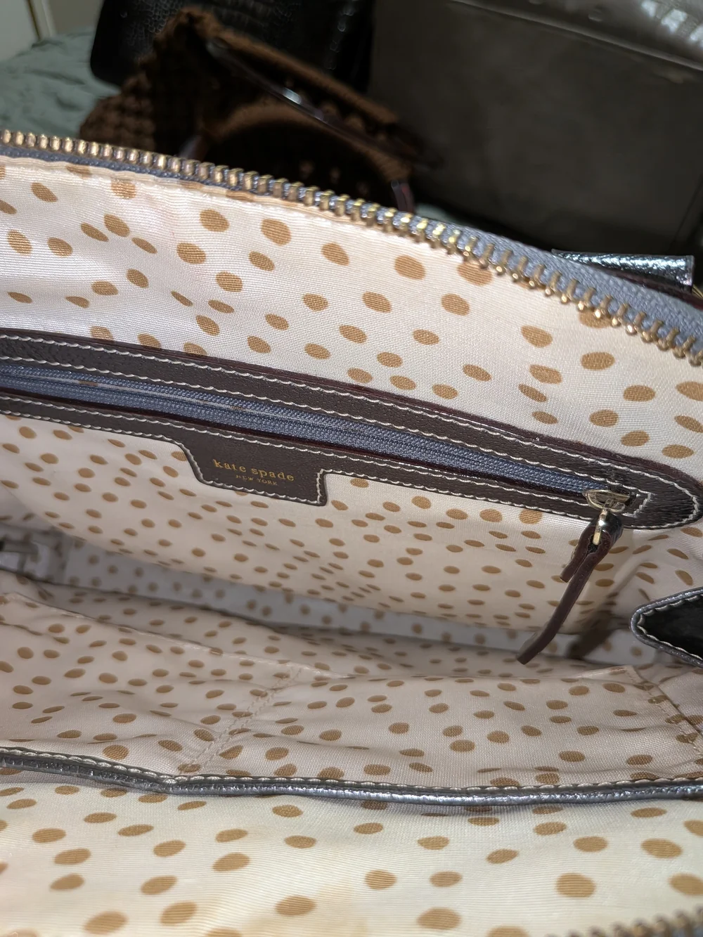 Kate Spade Metallic Silver Dome Satchel